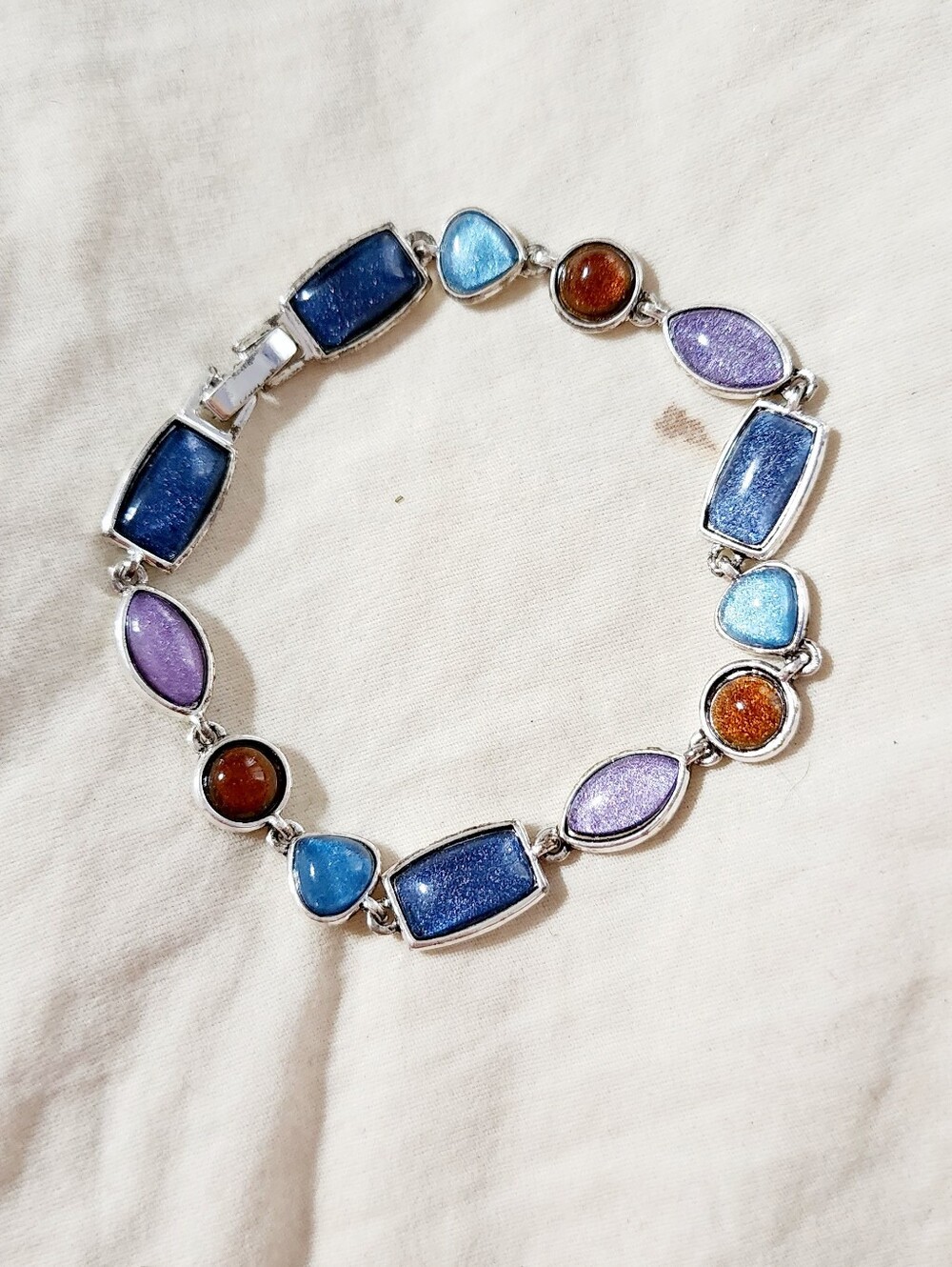 LC Lauren Conrad Blue, Purple & Amber Link Bracelet